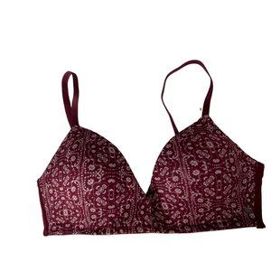 Lucky Brand maroon print women's size 34C padded bra